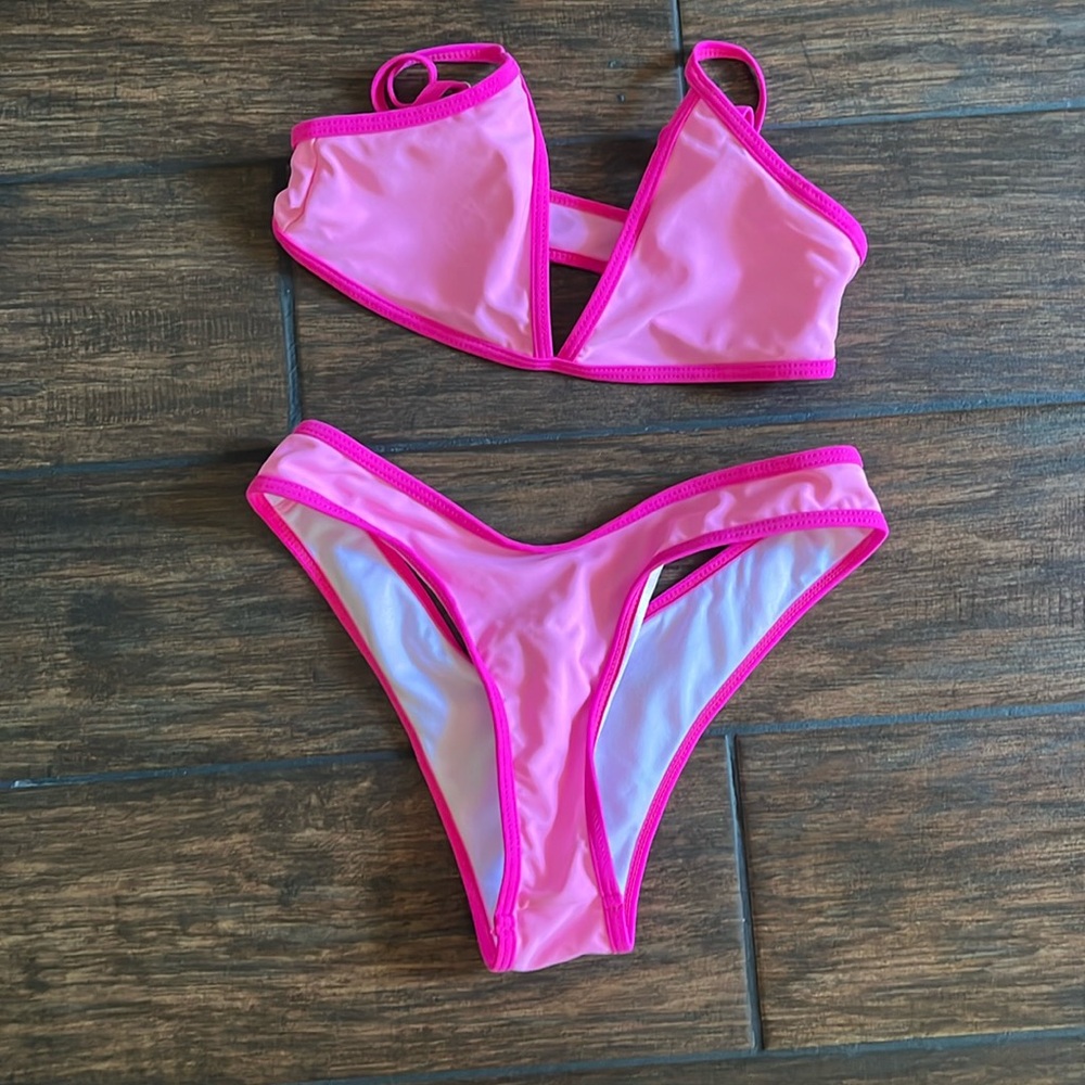 Pink High Waisted Bikini